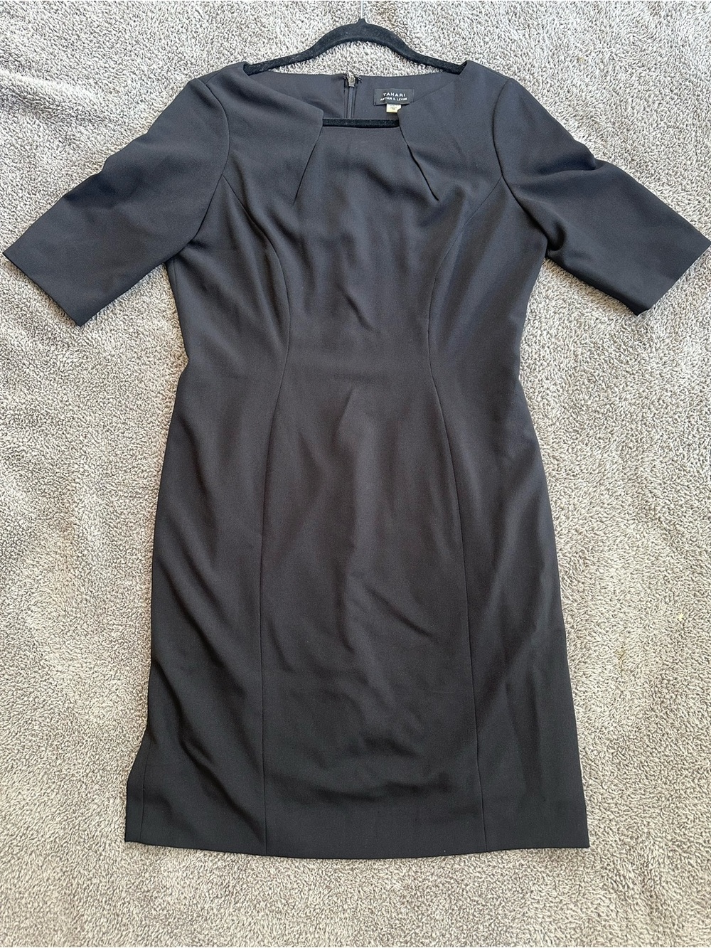 Tahari black sheath dress